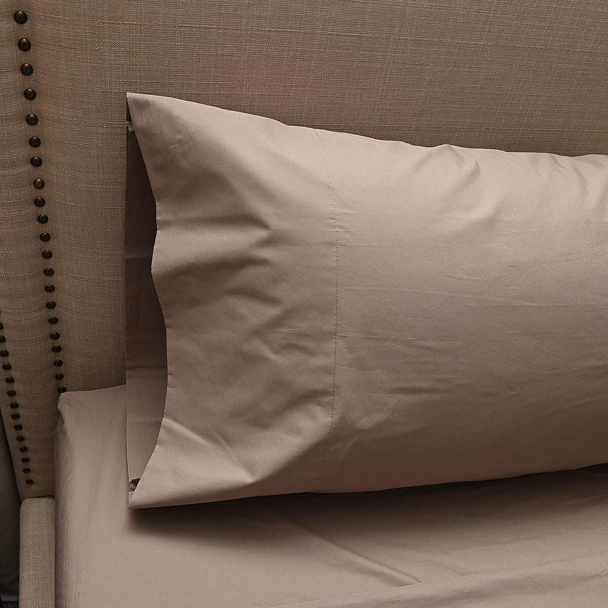 HOMESTEAD Taupe 300 TC 100% Organic Cotton Percale Sheet Set - Twin image number 3