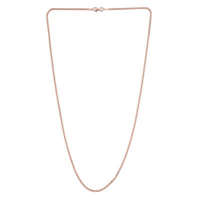 Italian 14K Rose Gold  Over Sterling Silver Bismark Chain 20 Inches 3.40 Grams