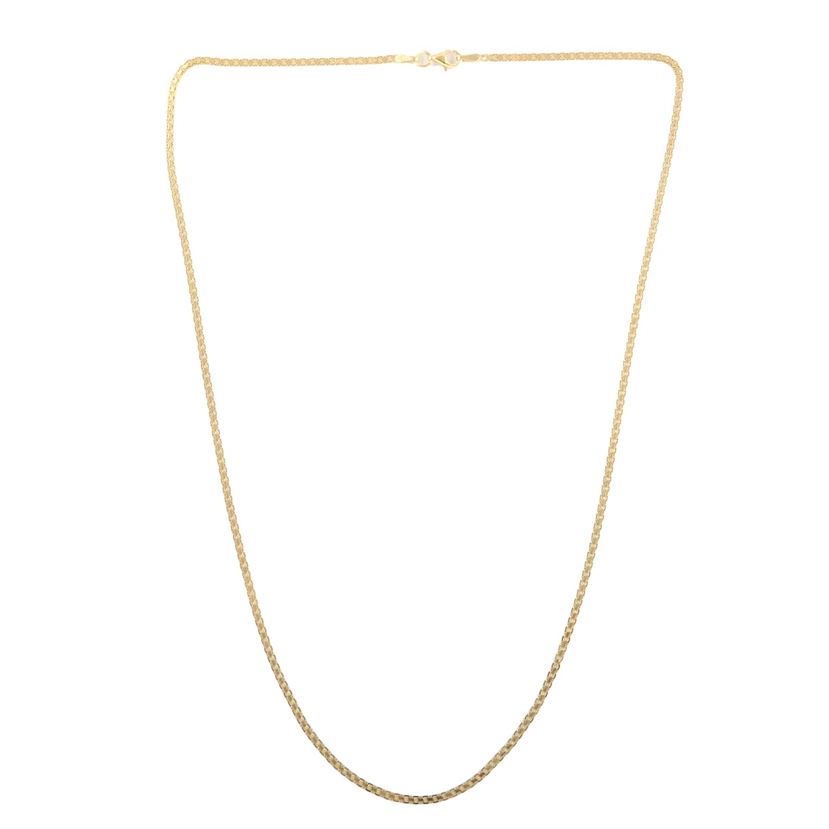 Italian 14K Yellow Gold Over Sterling Silver Bismark Chain 20 Inches 3.40 Grams image number 1