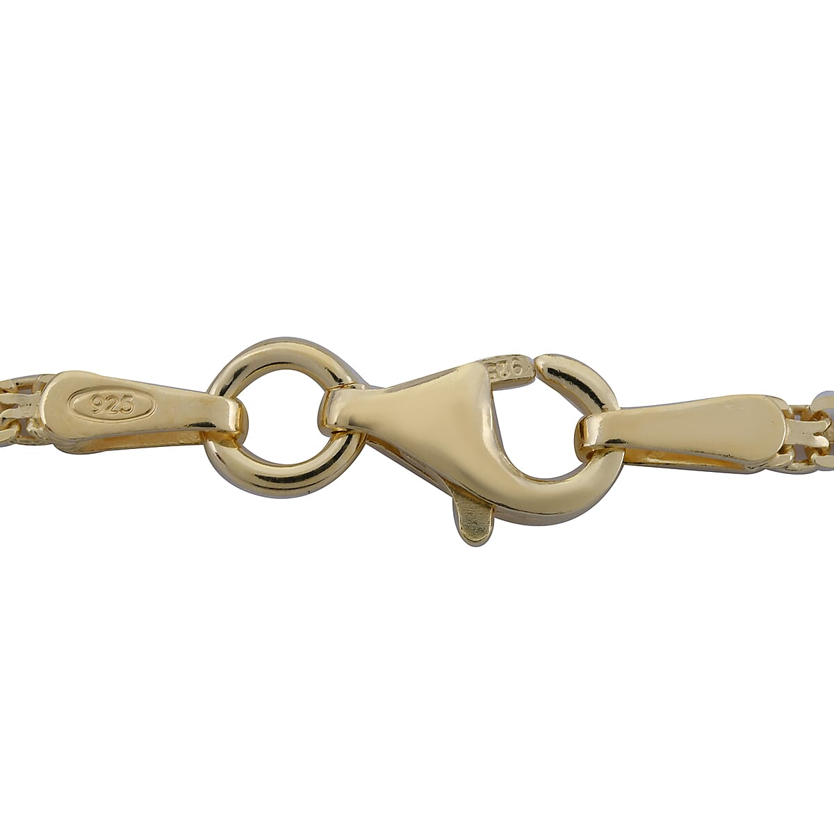 Italian 14K Yellow Gold Over Sterling Silver Bismark Chain 20 Inches 3.40 Grams image number 3