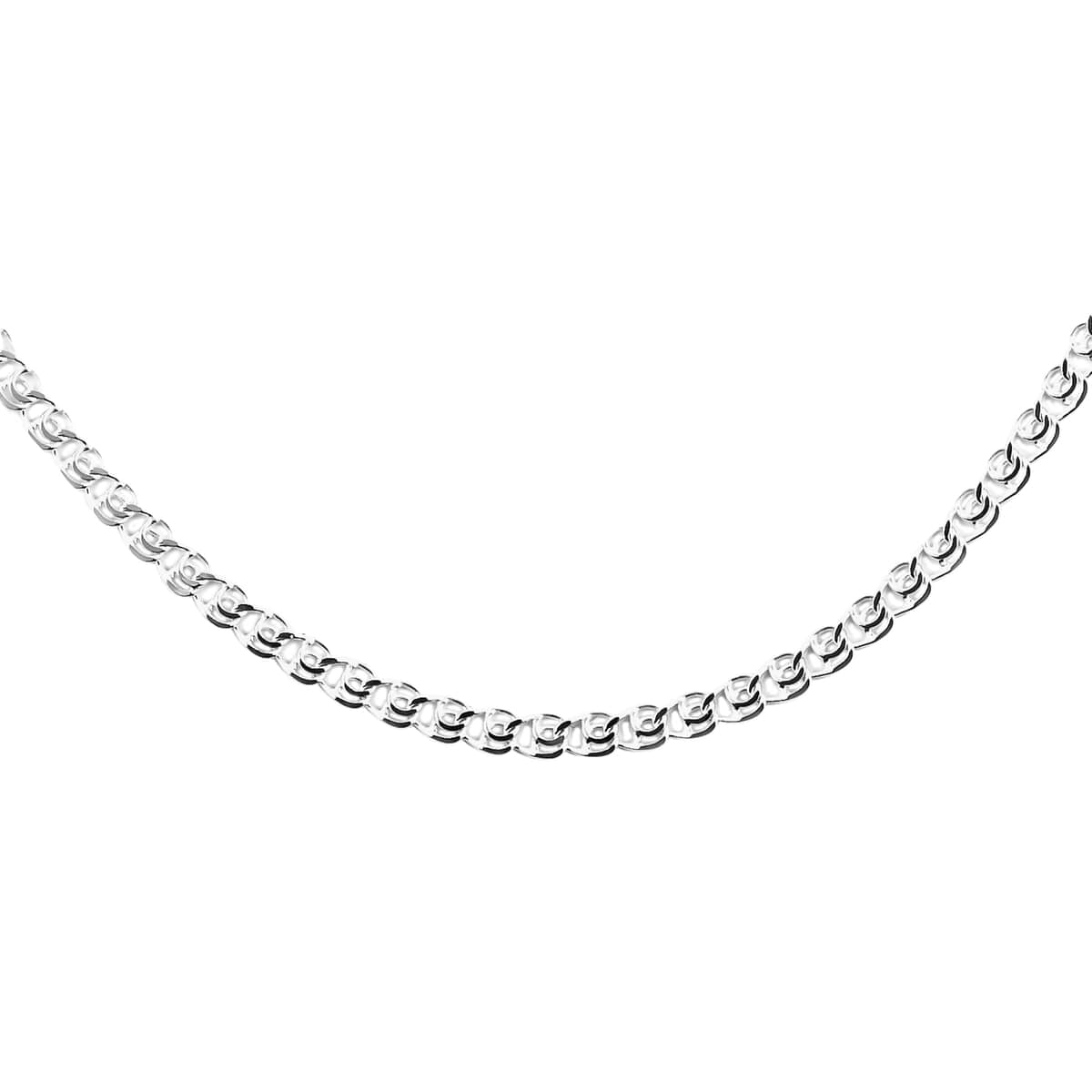 Italian Sterling Silver 2.7mm Diamond Cut Heart Link Necklace 20 Inches 4 Grams image number 0