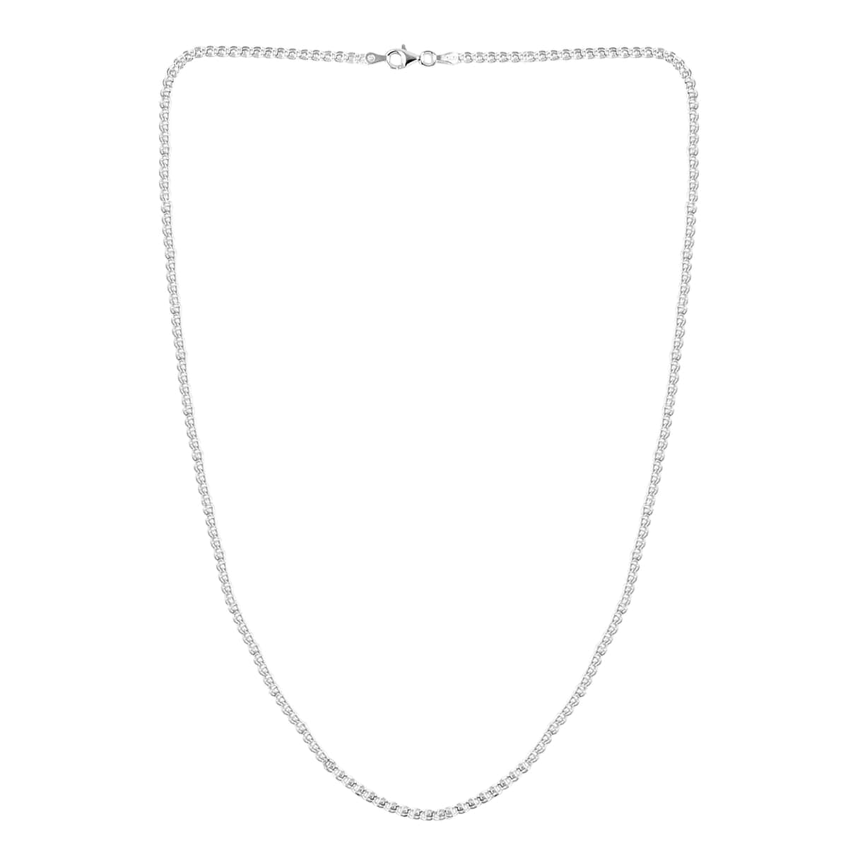 Italian Sterling Silver 2.7mm Diamond Cut Heart Link Necklace 20 Inches 4 Grams image number 1