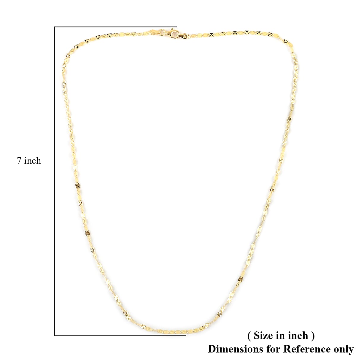Italian Anchor Link Chain 20 Inches in 14K Yellow Gold Over Sterling Silver 3.10 Grams image number 2