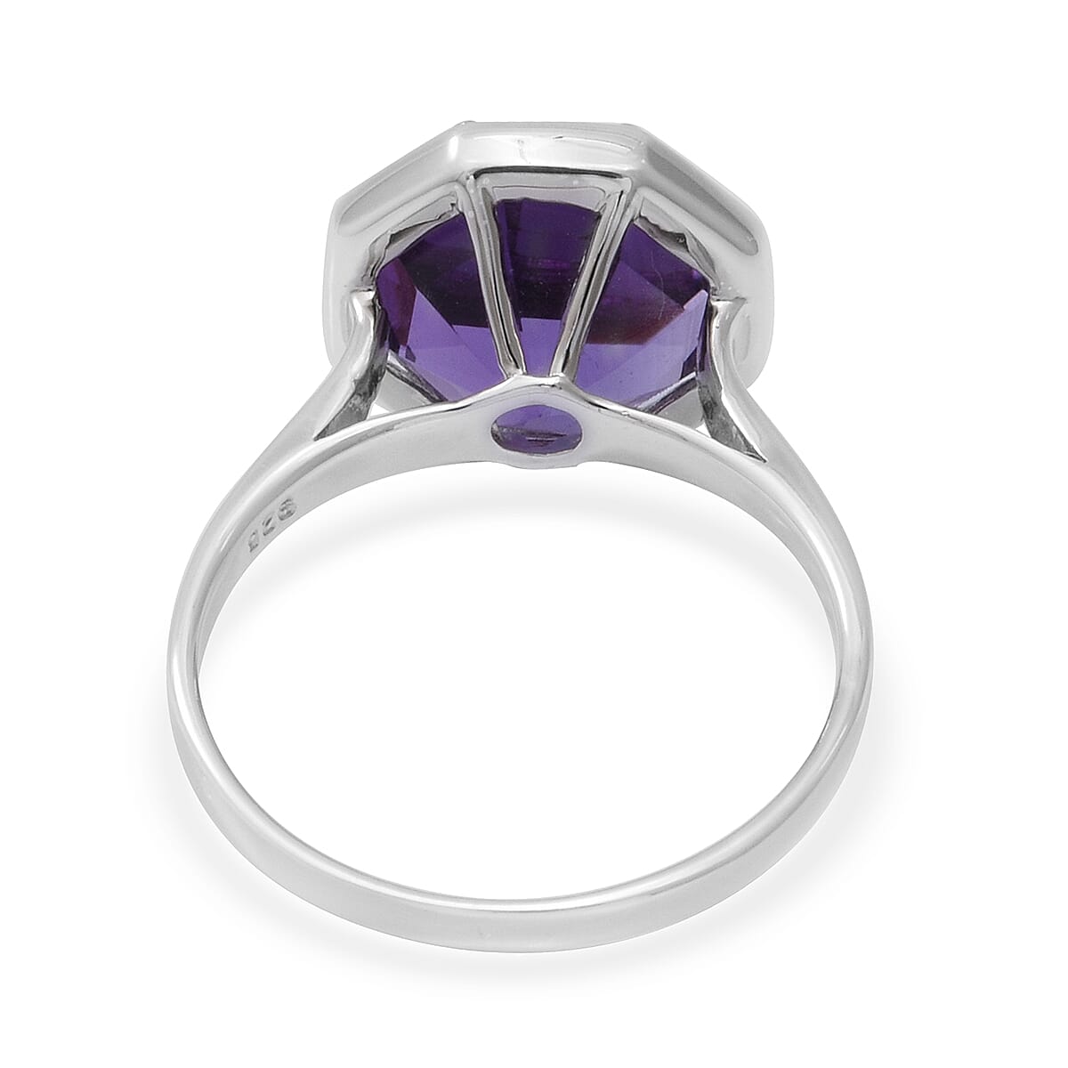 Lusaka Amethyst 6.55 ctw Ring in Platinum Over Sterling Silver (Size 6.5)