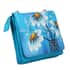 SUKRITI Blue Floral Theme Genuine Leather Ladies Crossbody Bag (7.5"x6.25"x1.25") image number 3