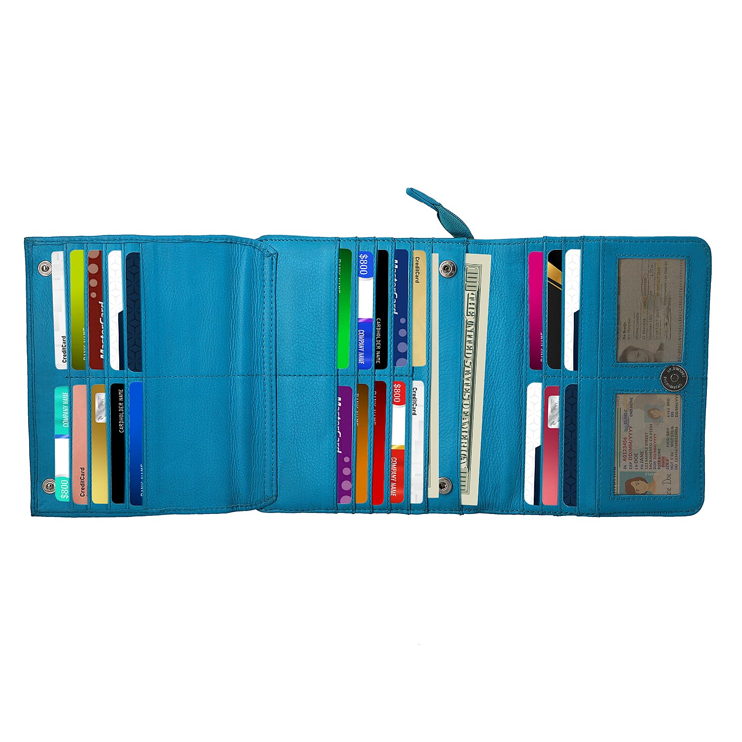 SUKRITI Blue Floral Theme Genuine Leather Ladies Crossbody Bag