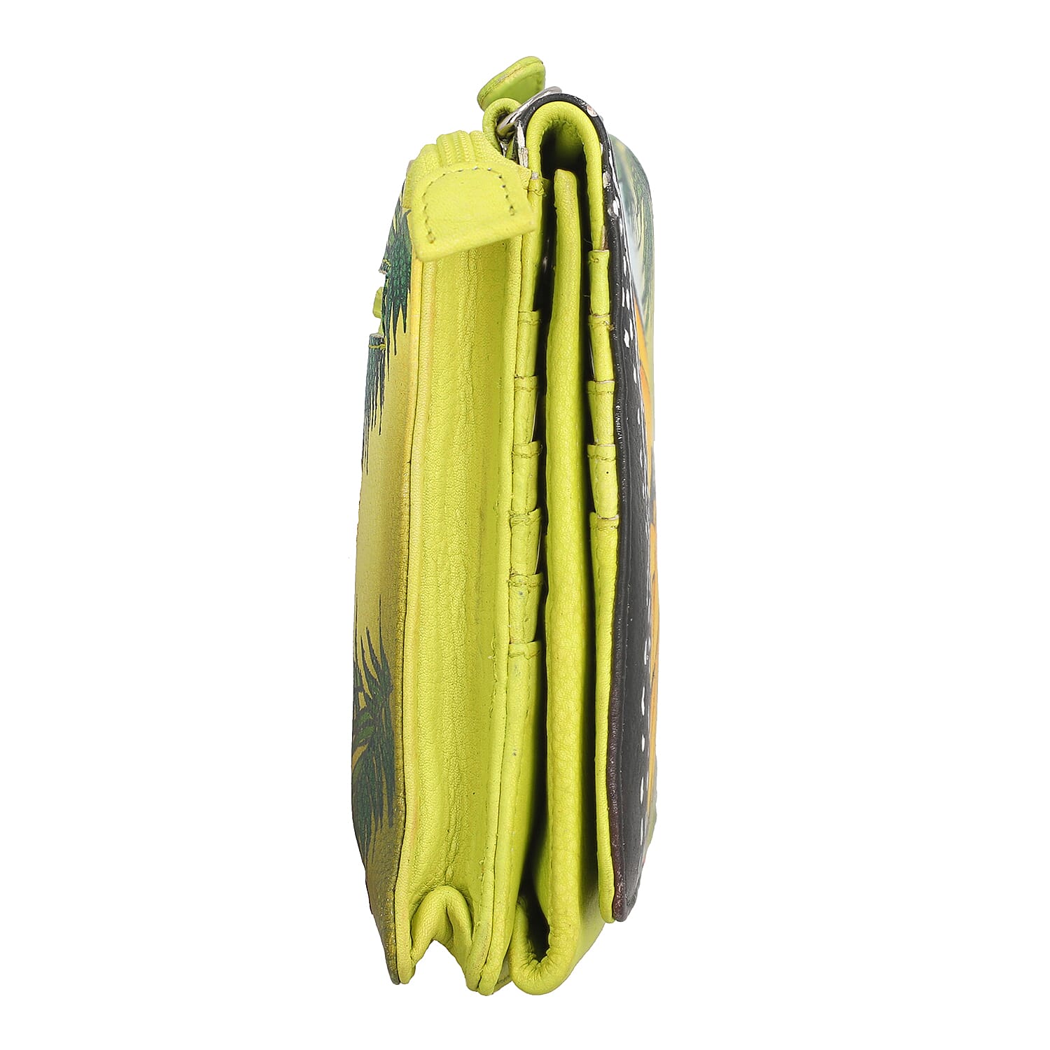 SUKRITI Light Green Butterfly Theme Genuine Leather Ladies Crossbody Bag