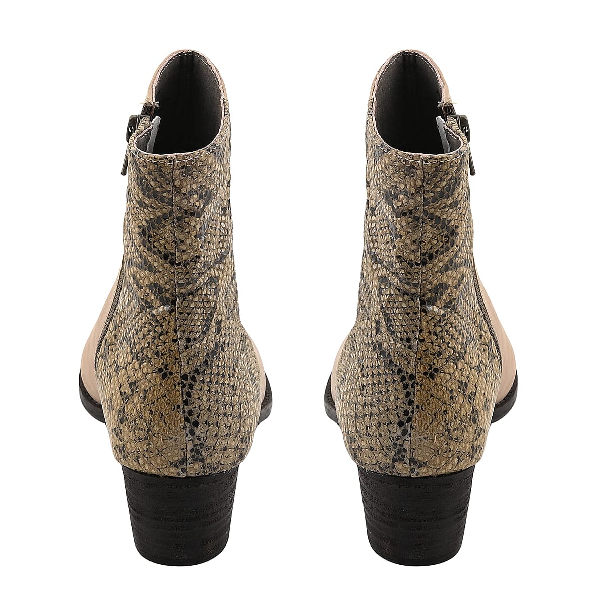 NOMAD Beige and Python Jackie Zip-up Bootie - Size 9.50 image number 2