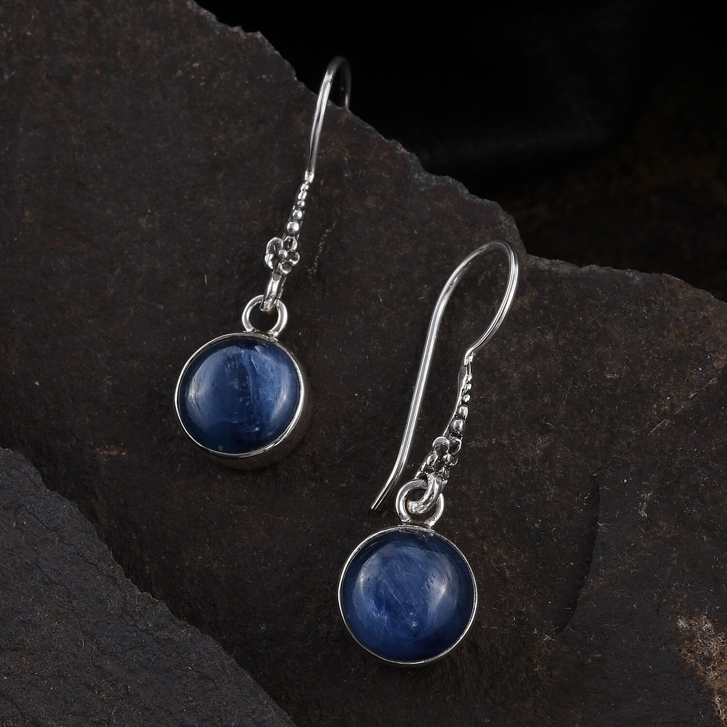 Bali Legacy Himalayan Kyanite Dangling Earrings in Sterling Silver 9.60 ctw