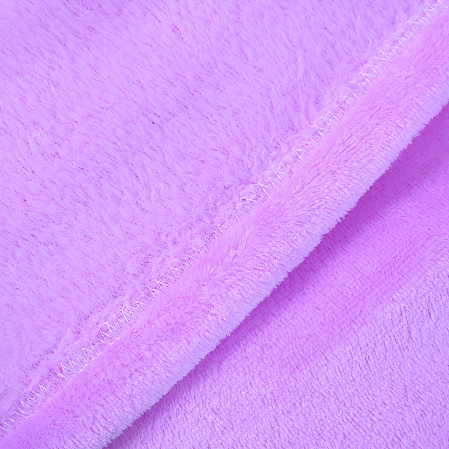 Homesmart Set of 2 Purple Solid & Lily Flower Pattern Microfiber Flannel Blanket
