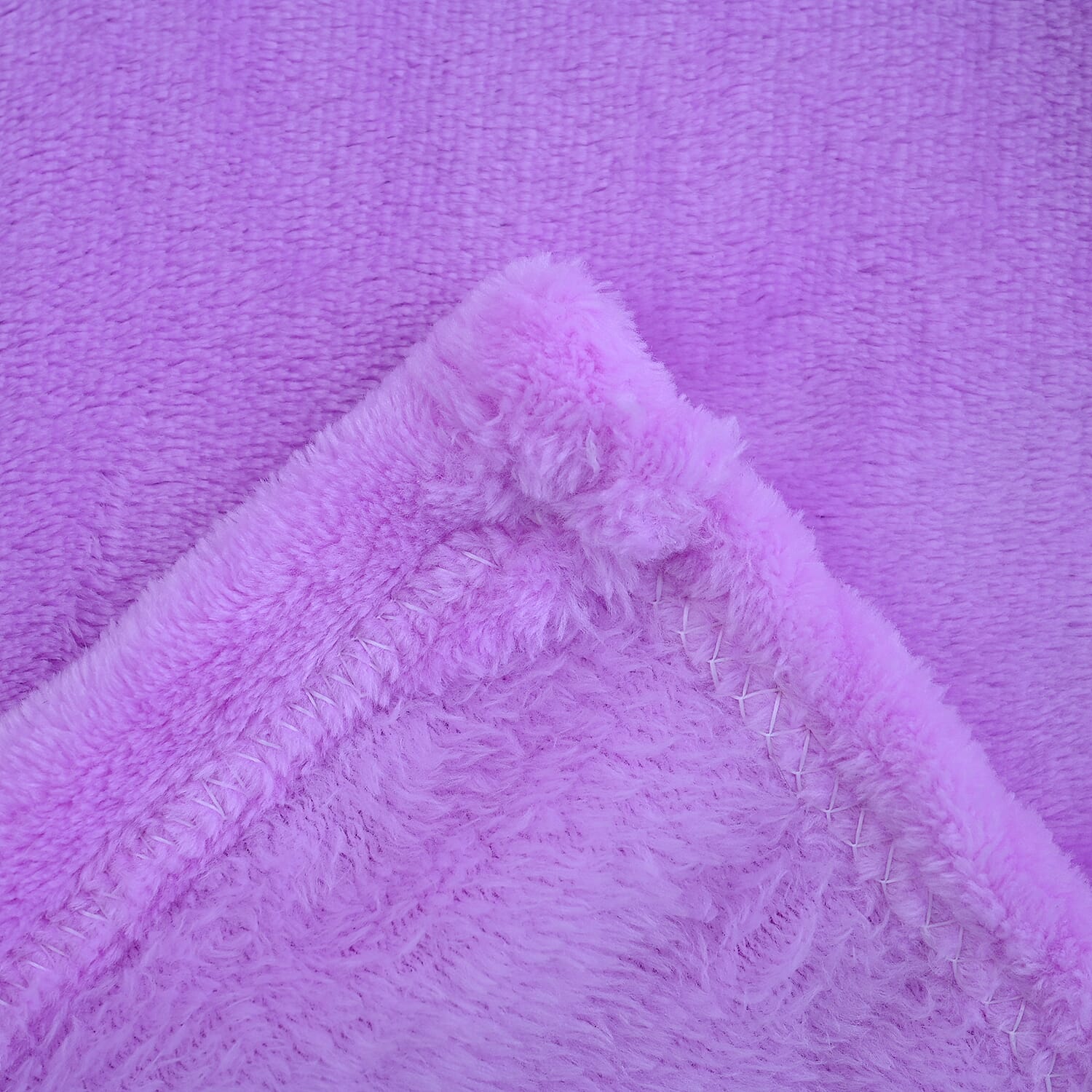 Homesmart Set of 2 Purple Solid & Lily Flower Pattern Microfiber Flannel Blanket