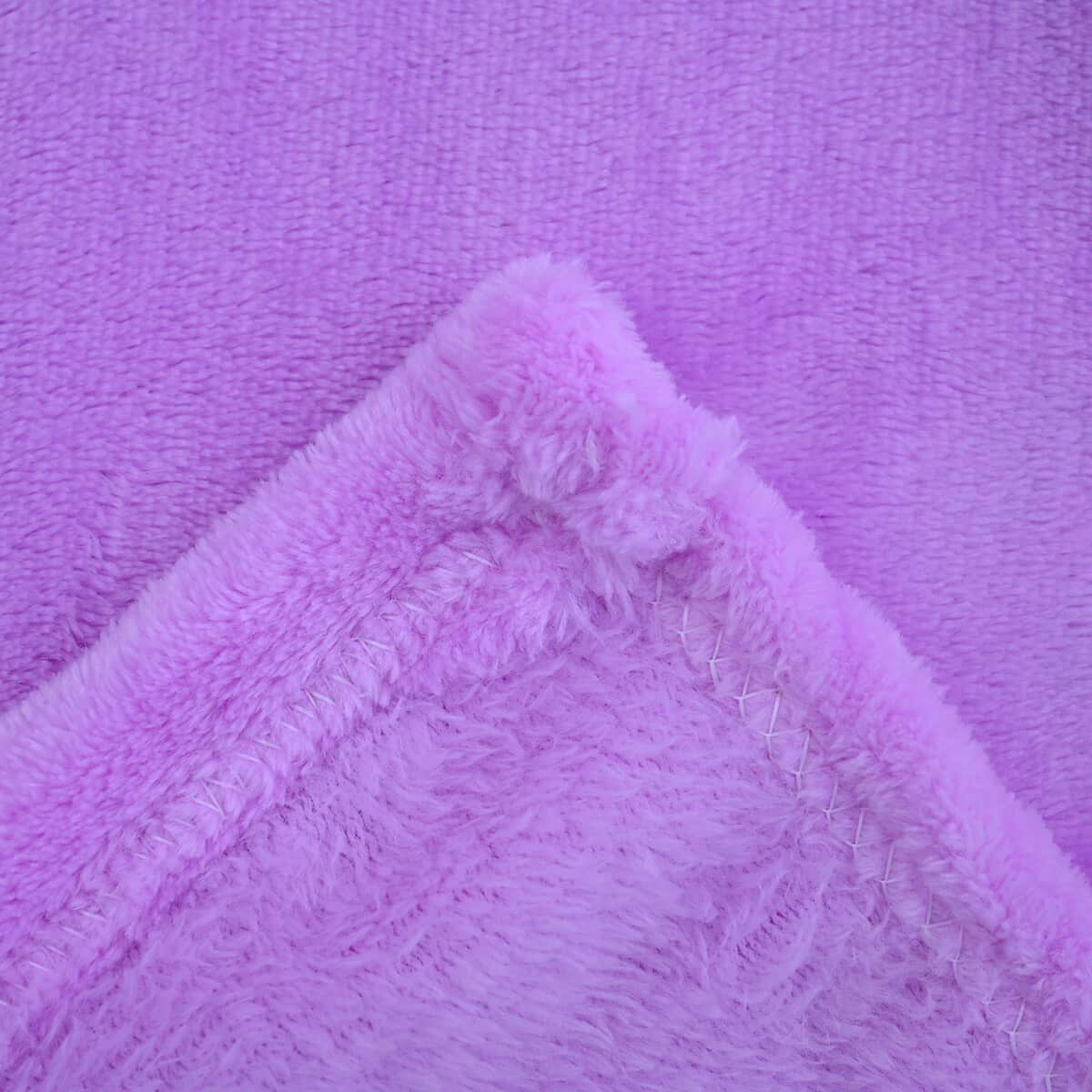 HOMESMART Set of 2 Purple Solid & Lily Flower Pattern Microfiber Flannel Blanket (59x90) image number 2
