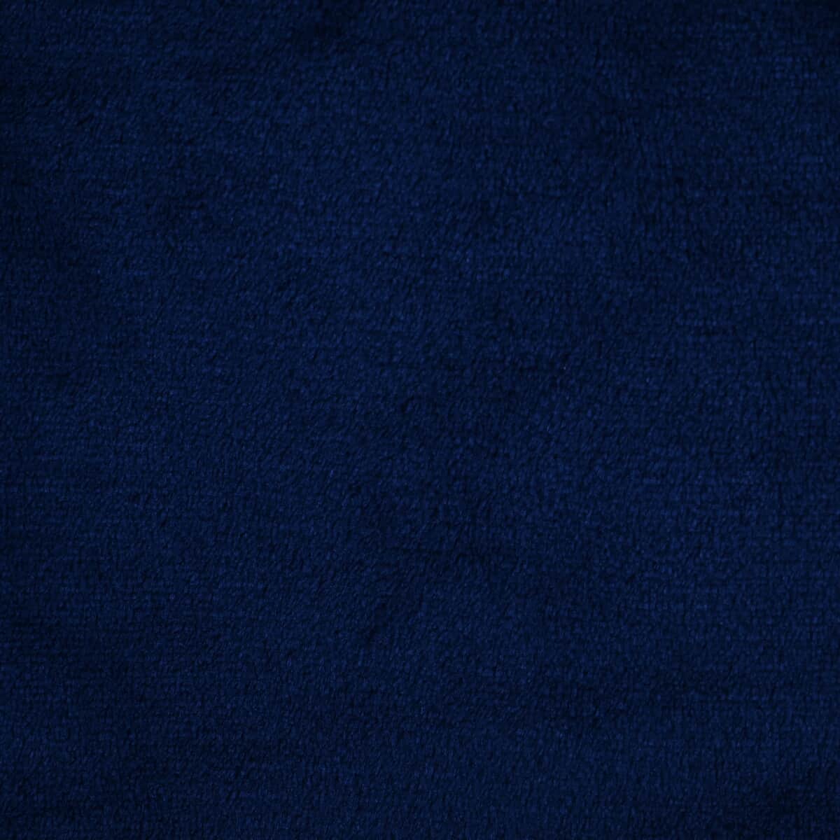 Homesmart Set of 2 Feather Pattern & Blue Solid Pattern Microfiber Flannel Blanket image number 3