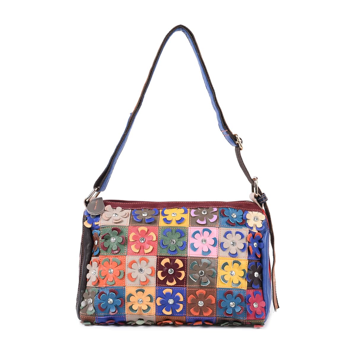 CHAOS BY ELSIE Multi Color 3D Floral Pattern Genuine Leather Crossbody Bag image number 0