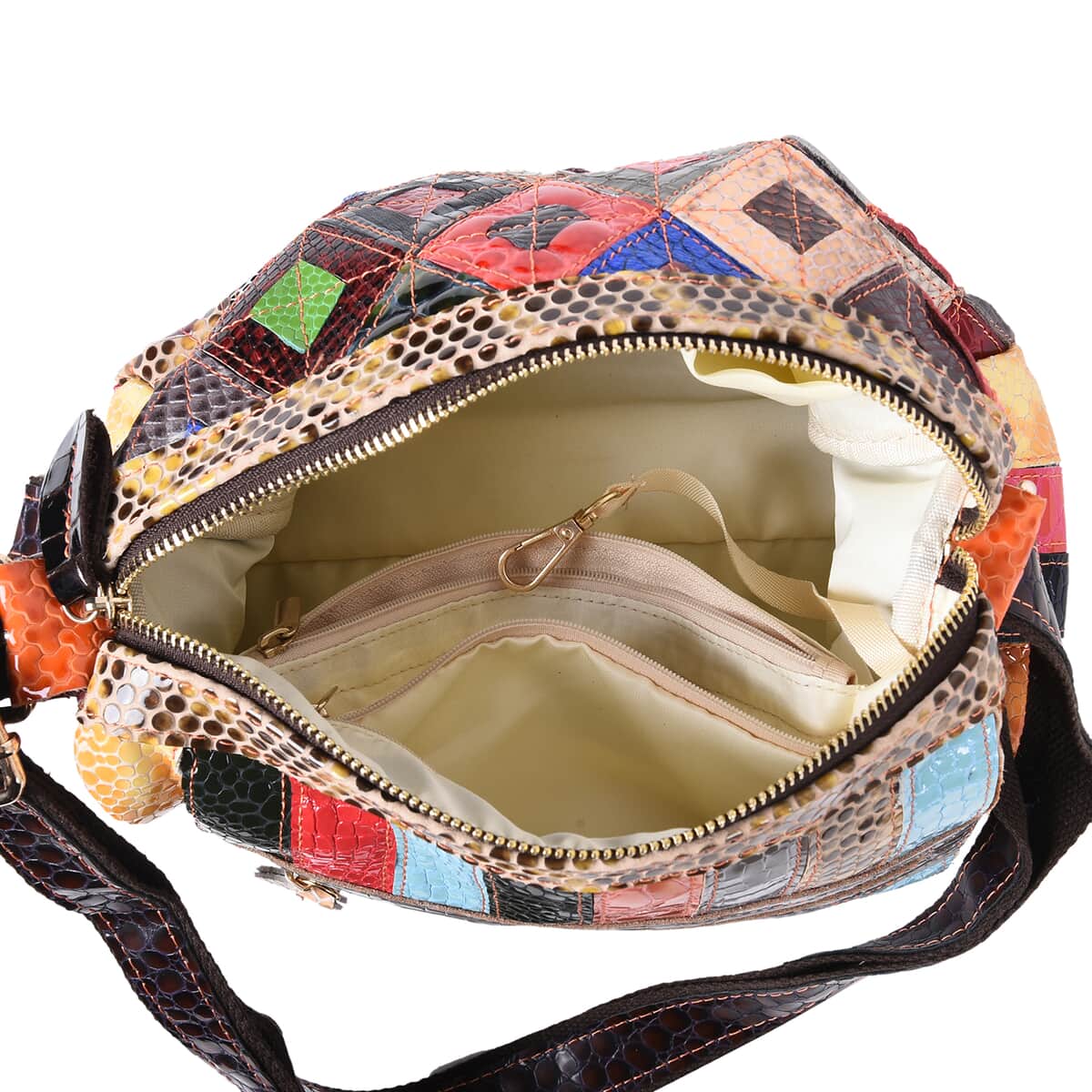 CHAOS BY ELSIE Multi Color Genuine Leather Crossbody Bag image number 4