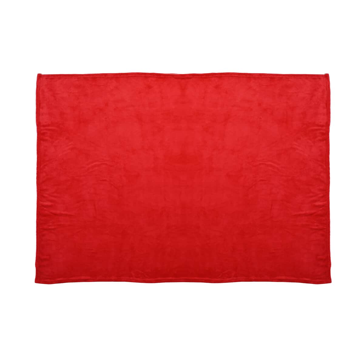 Homesmart Set of 2 Black/Flower Print Pattern & Red Solid Microfiber Flannel Blanket image number 1