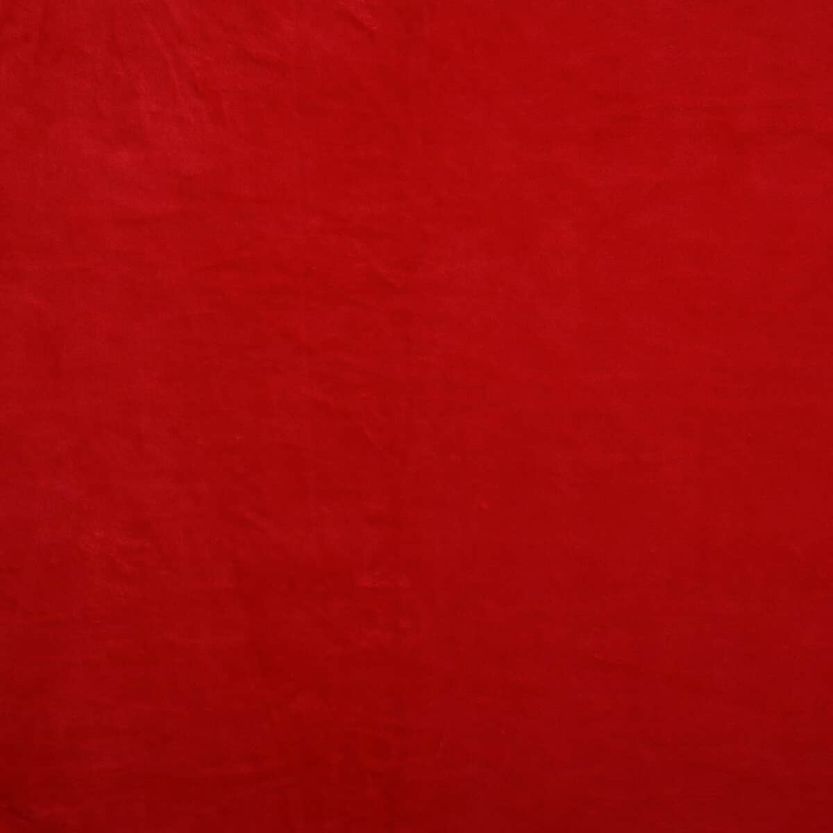 Homesmart Set of 2 Black/Flower Print Pattern & Red Solid Microfiber Flannel Blanket image number 4