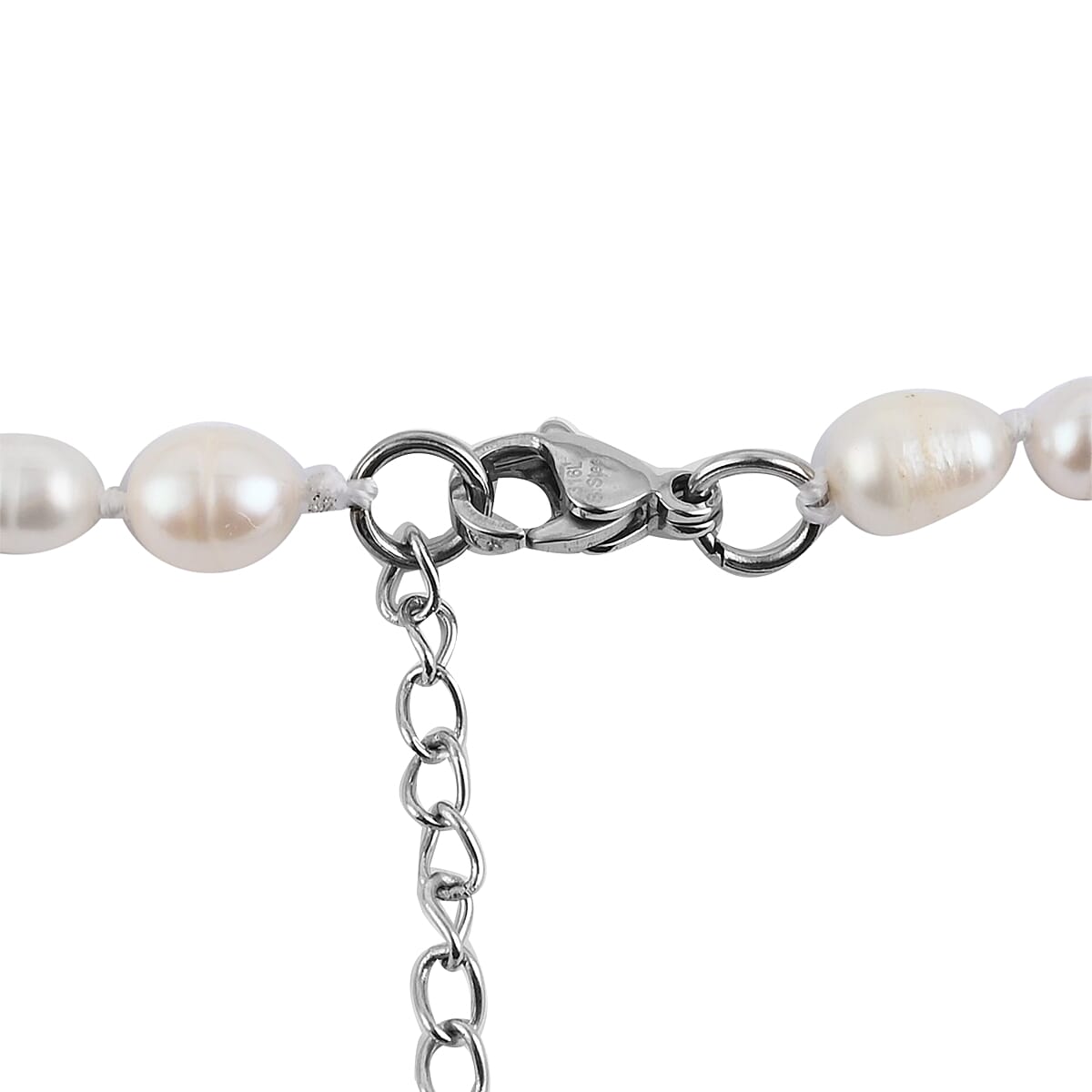 Purple and Coconut Shell Pearl, Purple and White Freshwater Pearl Necklace 20 Inches in Silvertone and Stainless Steel image number 2