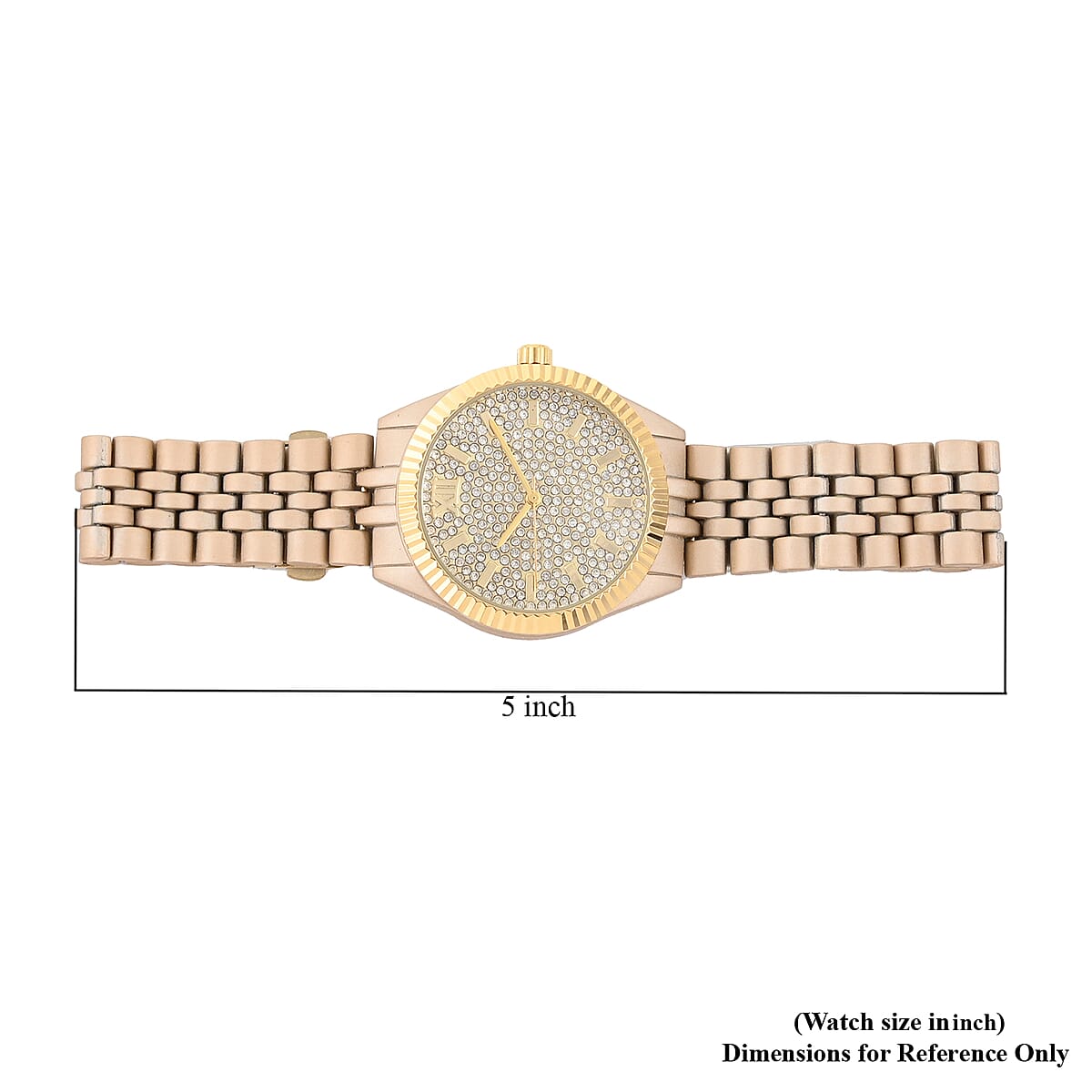 PICARD & CIE Japanese Movement White Crystal Embedded Dial Watch in Tan (39mm) image number 4