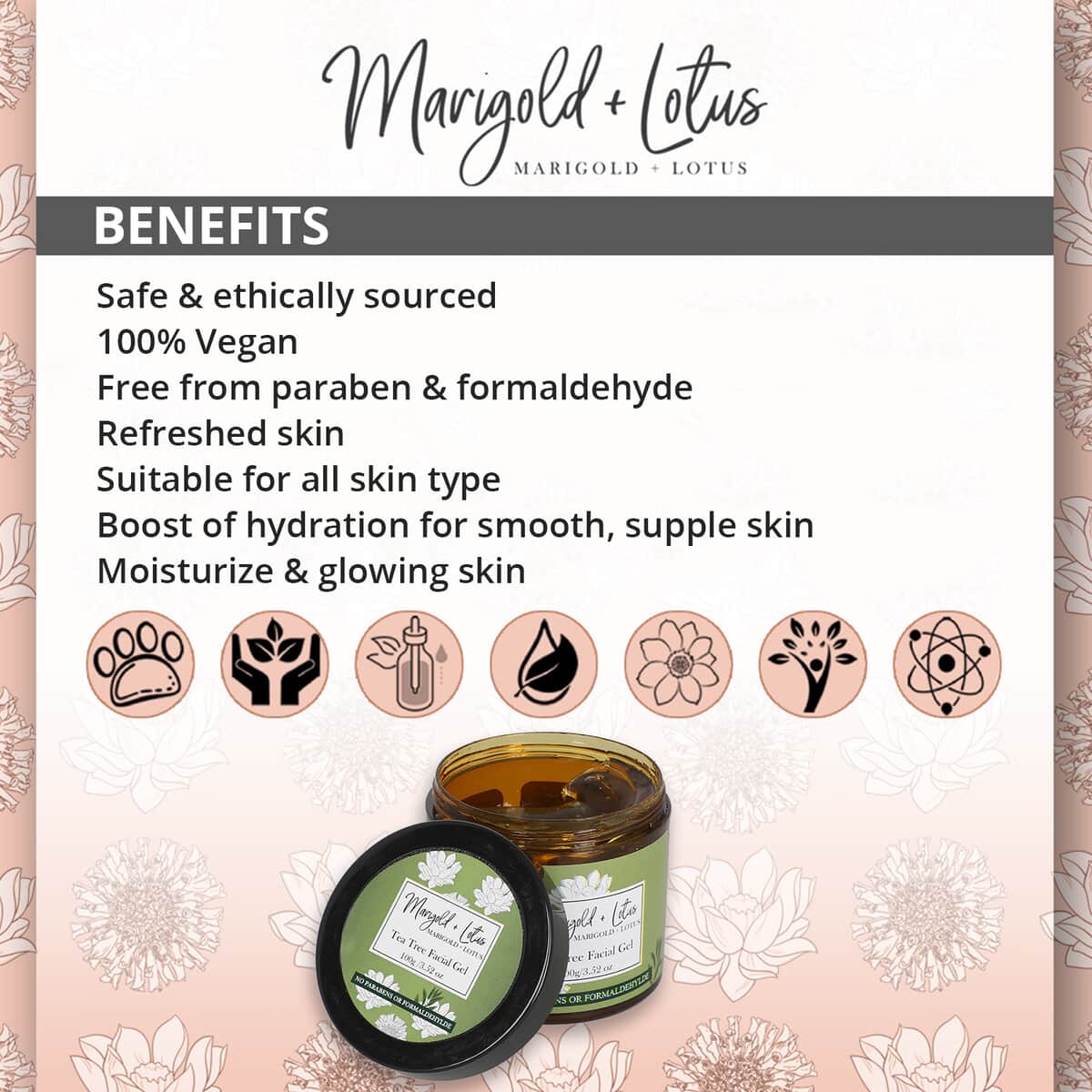 Marigold + Lotus Tea Tree Facial Gel -3.52 oz image number 2