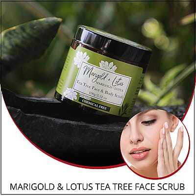 Marigold + Lotus Tea Tree Face Scrub - 3.52 oz