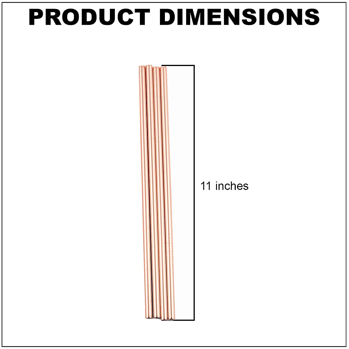 Red Copper 8 Reusable Stainless Steel Straws image number 4