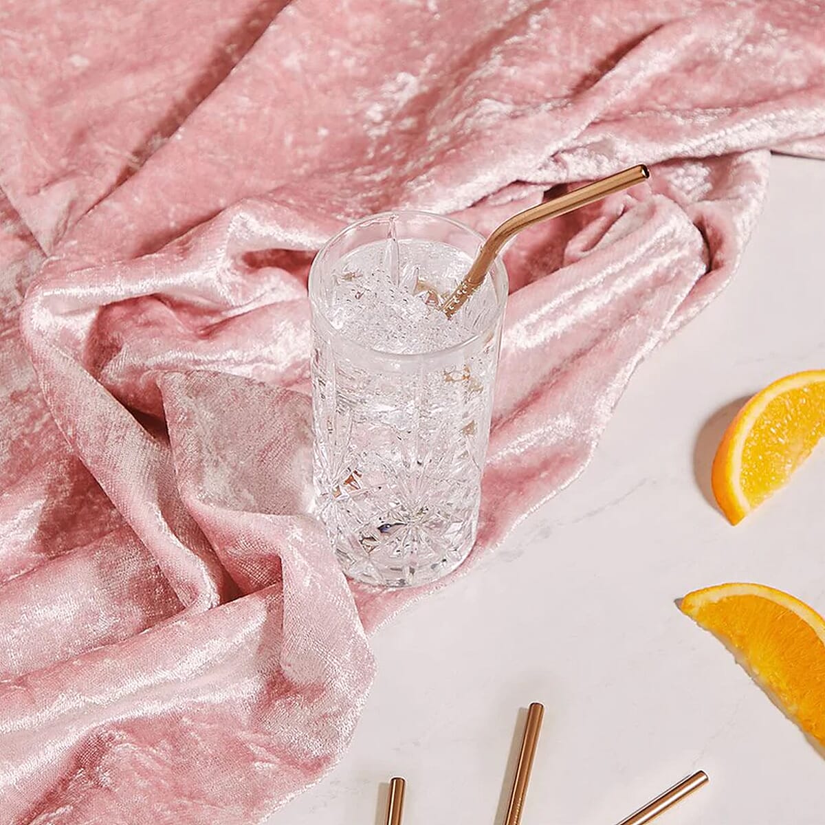 Red Copper 8 Reusable Stainless Steel Straws image number 6