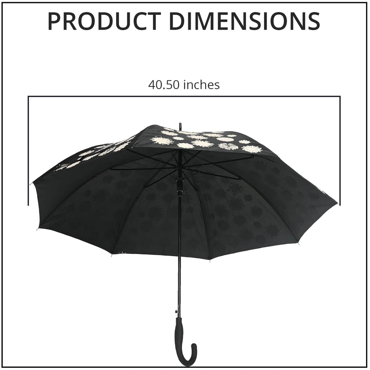 Magical Painted Pattern Color Changing Umbrella - Black and White (40.5") image number 3