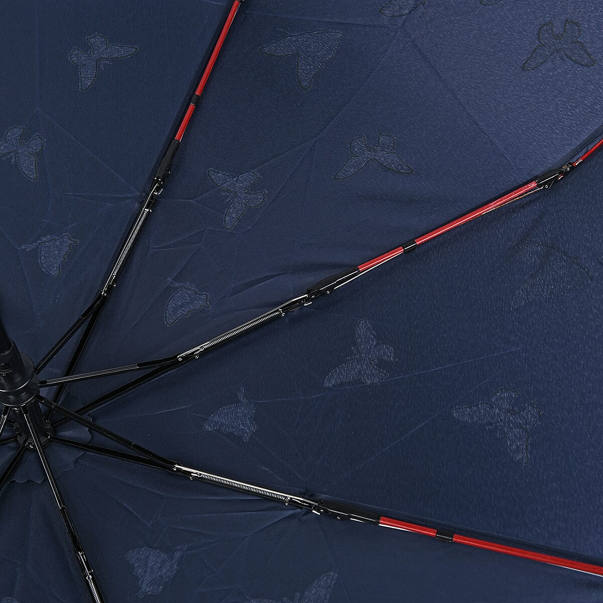 Butterfly Pattern Color Changing Auto Open Folding Umbrella - Black (40.5") image number 6