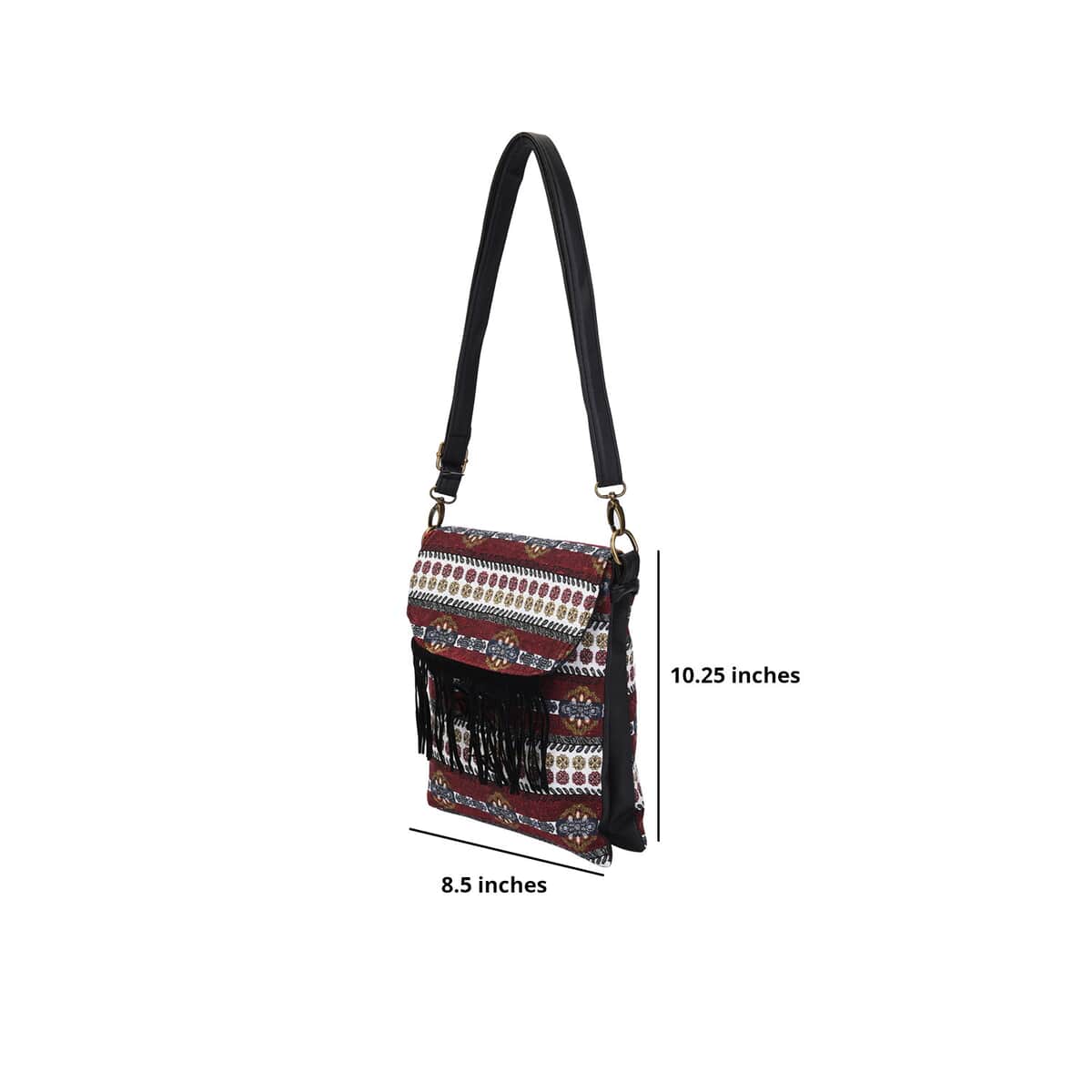 Wine Red and Gray Pattern Crossbody Bag with Shoulder Strap , Designer Crossbody Bag , Ladies Purse image number 3
