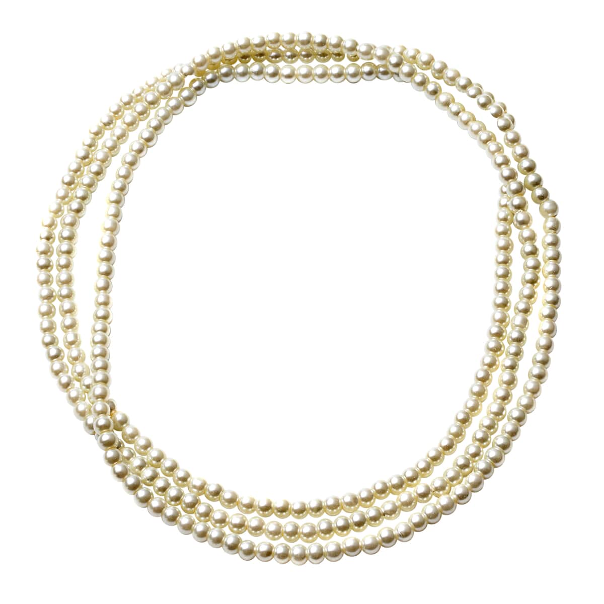 White Glass Pearl Beaded Endless Necklace (60 Inches) image number 0