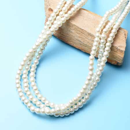 White Glass Pearl Beaded Endless Necklace (60 Inches) image number 1