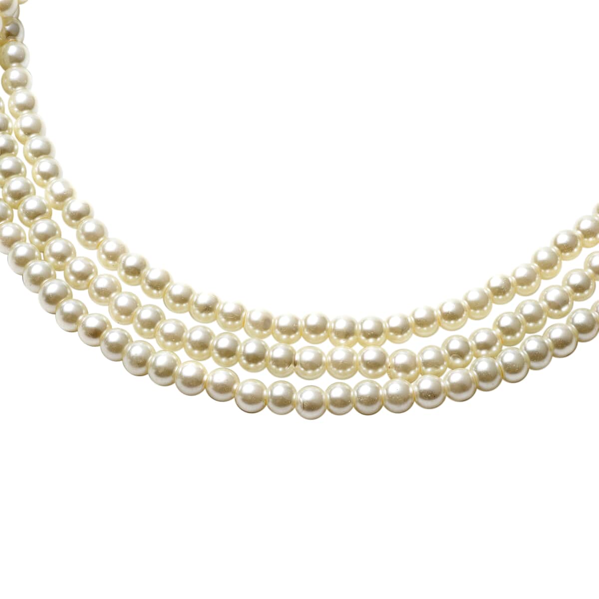 White Glass Pearl Beaded Endless Necklace (60 Inches) image number 2