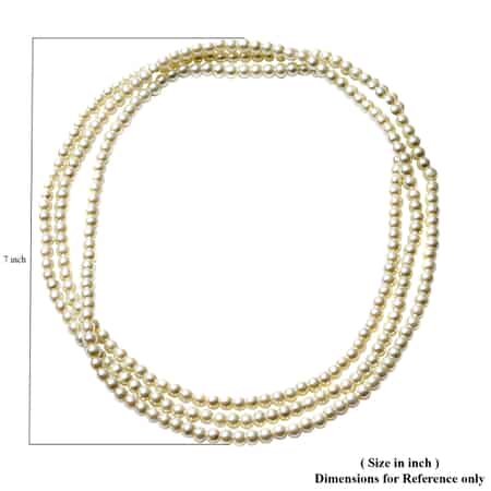 White Glass Pearl Beaded Endless Necklace (60 Inches) image number 3