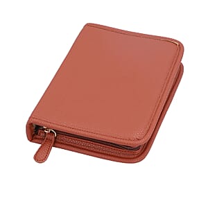 Tan Faux Leather Jewelry Organizer | Lichee Pattern | Travel Jewelry Case | Jewelry Box for Women | Travel Jewelry Organizer