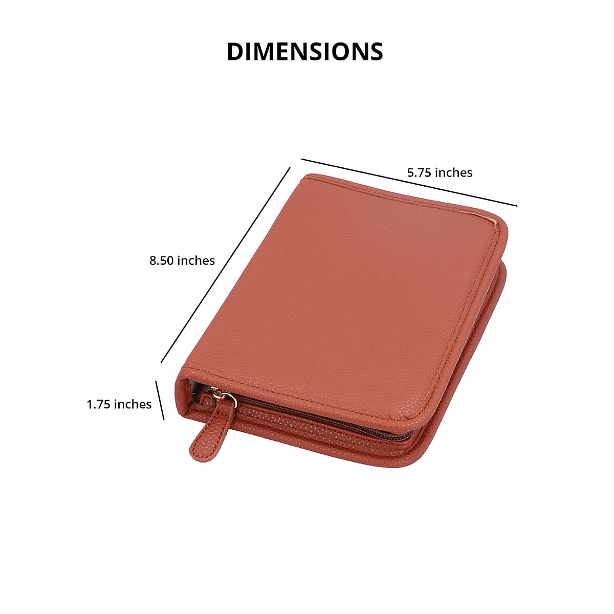 Tan Faux Leather Jewelry Organizer | Lichee Pattern | Travel Jewelry Case | Jewelry Box for Women | Travel Jewelry Organizer image number 3
