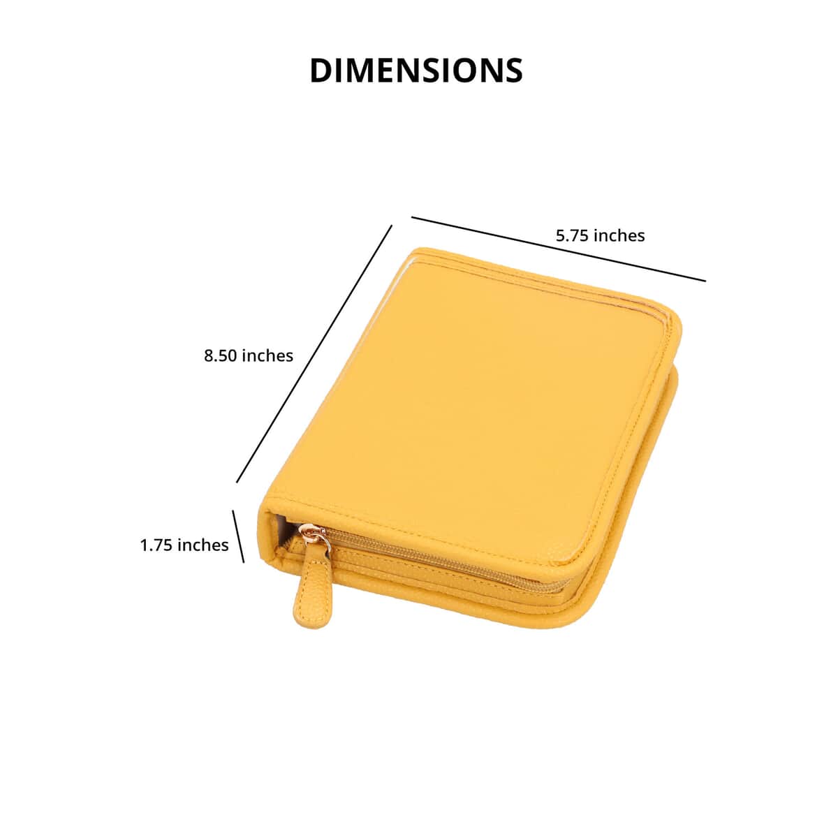 Yellow Faux Leather Jewelry Organizer , Lichee Pattern , Travel Jewelry Case , Jewelry Box for Women , Travel Jewelry Organizer image number 3