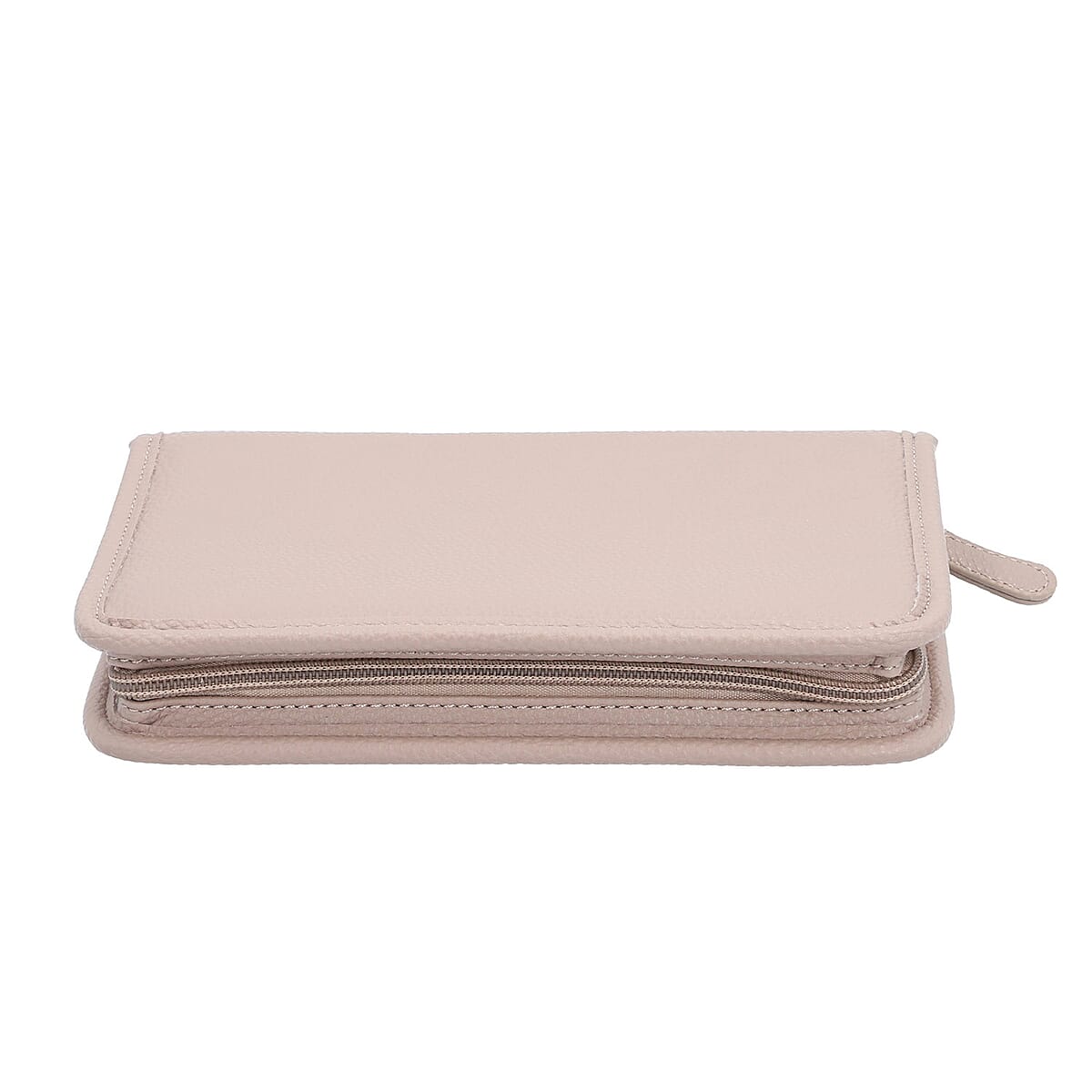 Taupe Faux Leather Jewelry Organizer , Lichee Pattern , Travel Jewelry Case , Jewelry Box for Women , Travel Jewelry Organizer image number 4