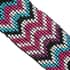 Handcrafted Multi Color Waves Pattern Seed Beaded Stretch Belt with Wooden Buckle image number 4