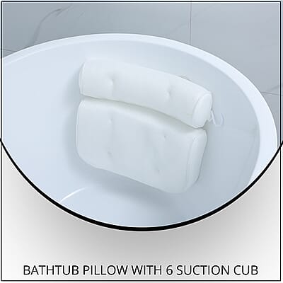 Homesmart Head and Back Sport Bathtub Pillow with 6 Suction Cub