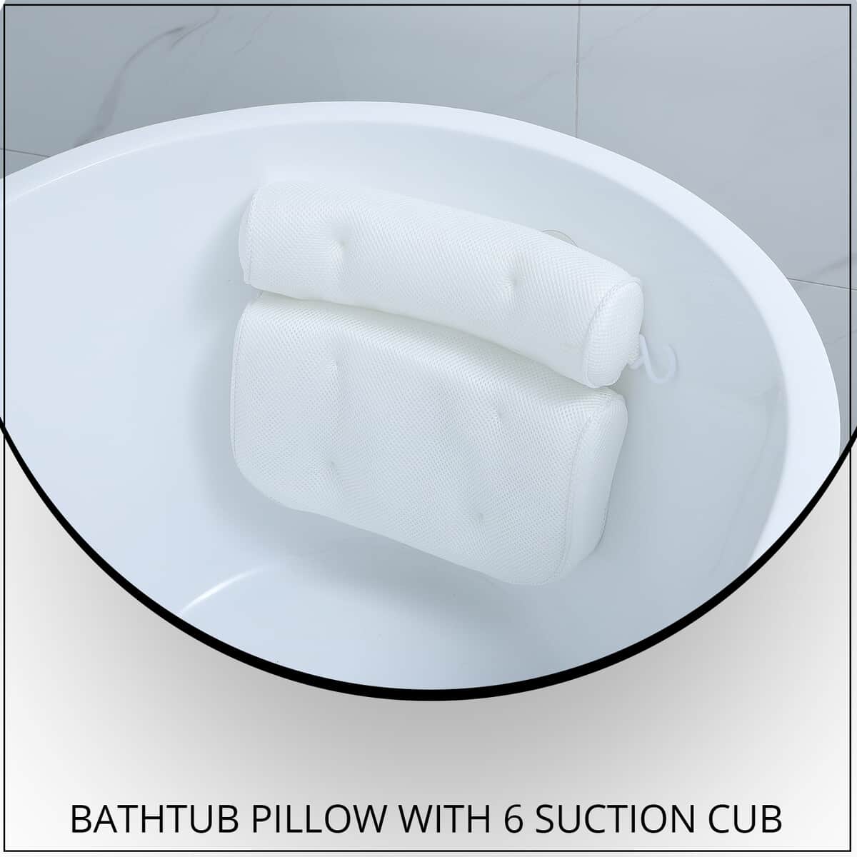 Homesmart Head and Back Sport Bathtub Pillow with 6 Suction Cub image number 1