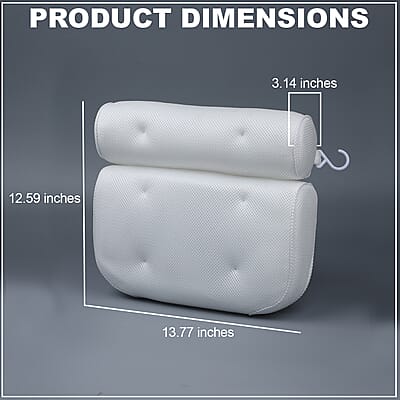 Homesmart Head and Back Sport Bathtub Pillow with 6 Suction Cub