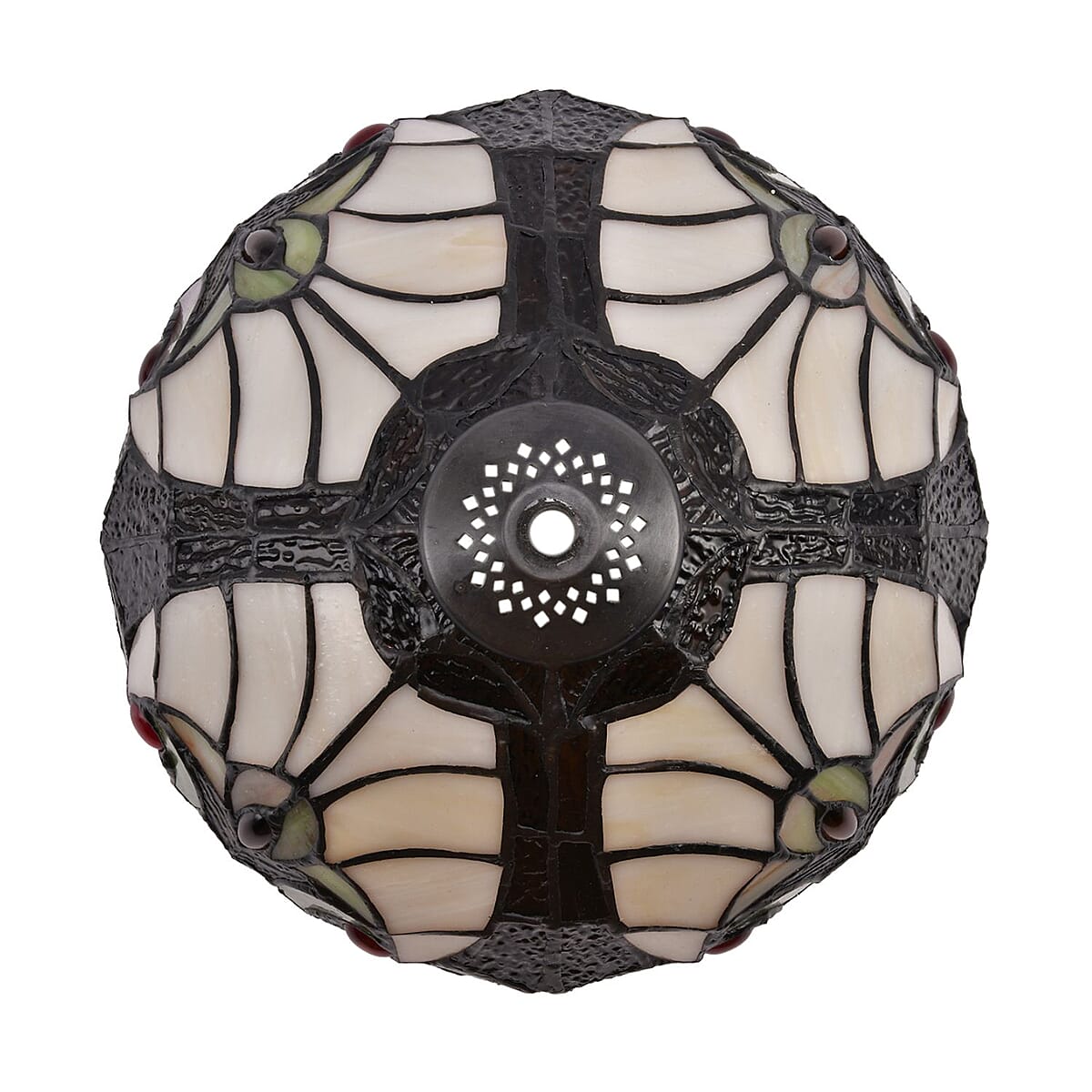 Multi Color Flower Pattern 10 Inch Tiffany Style Table Lamp Electric (E26 Bulb Not Included) image number 2