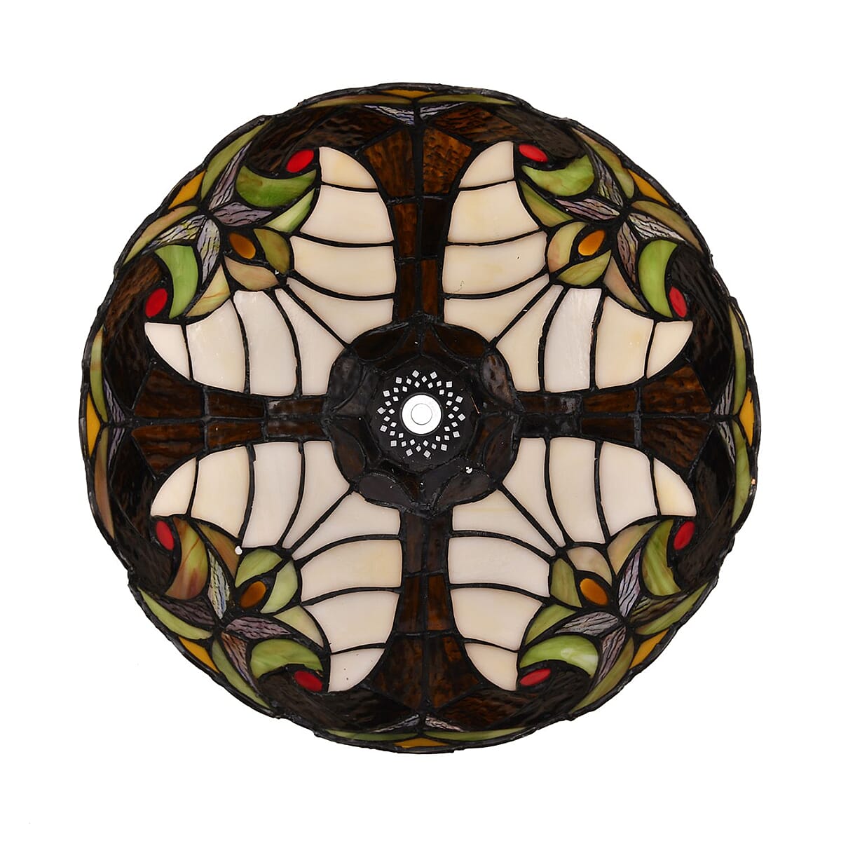 Multi Color Flower Pattern 10 Inch Tiffany Style Table Lamp Electric (E26 Bulb Not Included) image number 3