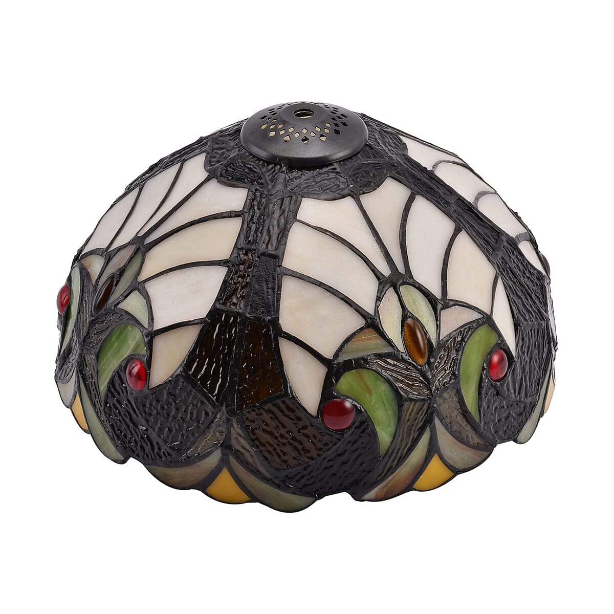 Multi Color Flower Pattern 10 Inch Tiffany Style Table Lamp Electric (E26 Bulb Not Included) image number 4