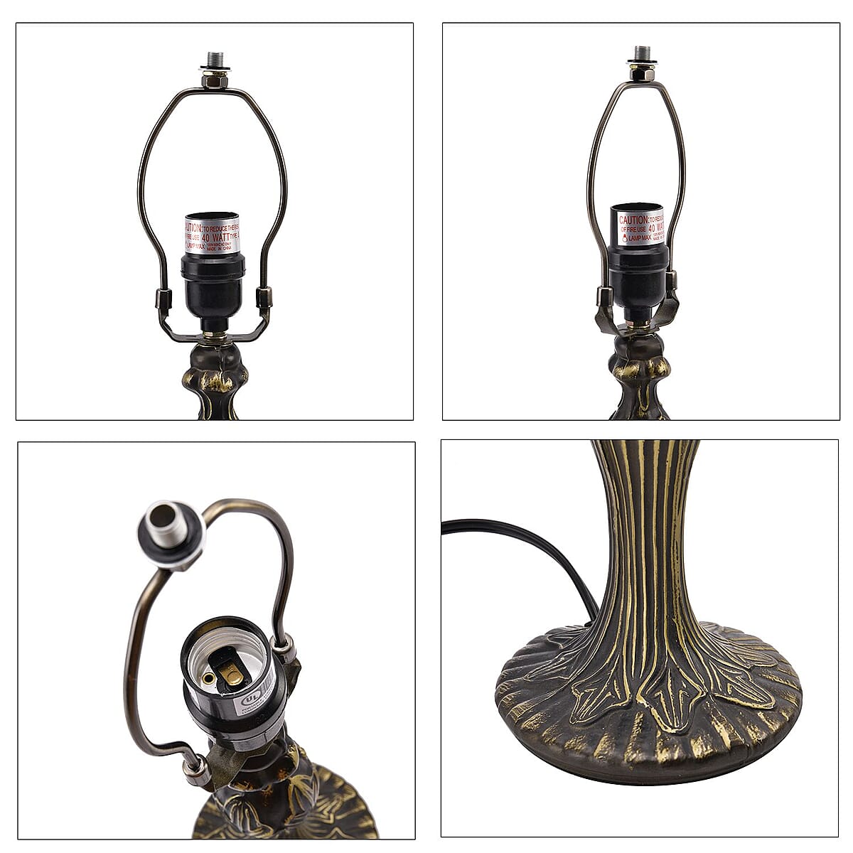 Multi Color Flower Pattern 10 Inch Tiffany Style Table Lamp Electric (E26 Bulb Not Included) image number 7