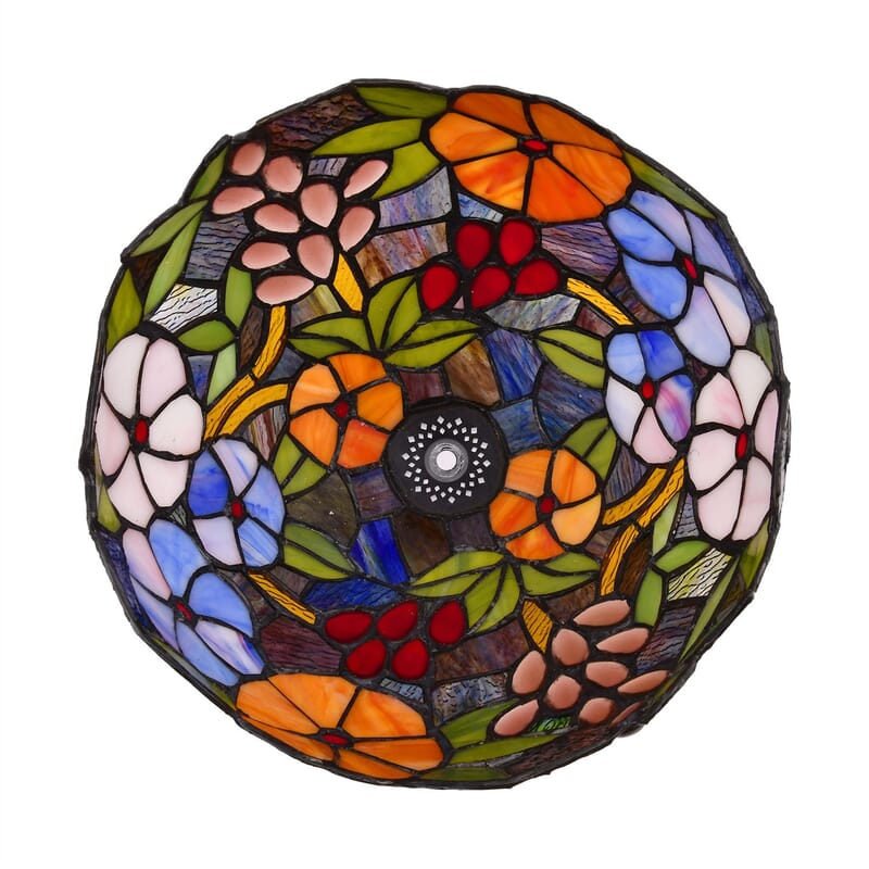 Multi Color Flower Pattern 10 Inch Tiffany Style Table Lamp Electric (E26 Bulb Not Included)