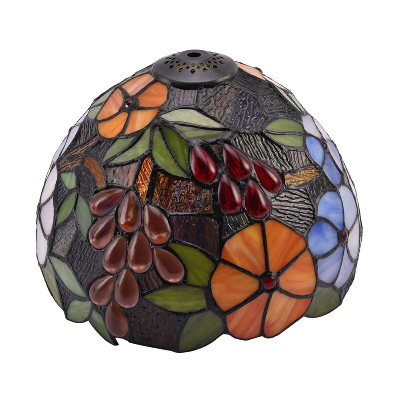 Multi Color Flower Pattern 10 Inch Tiffany Style Table Lamp Electric (E26 Bulb Not Included)