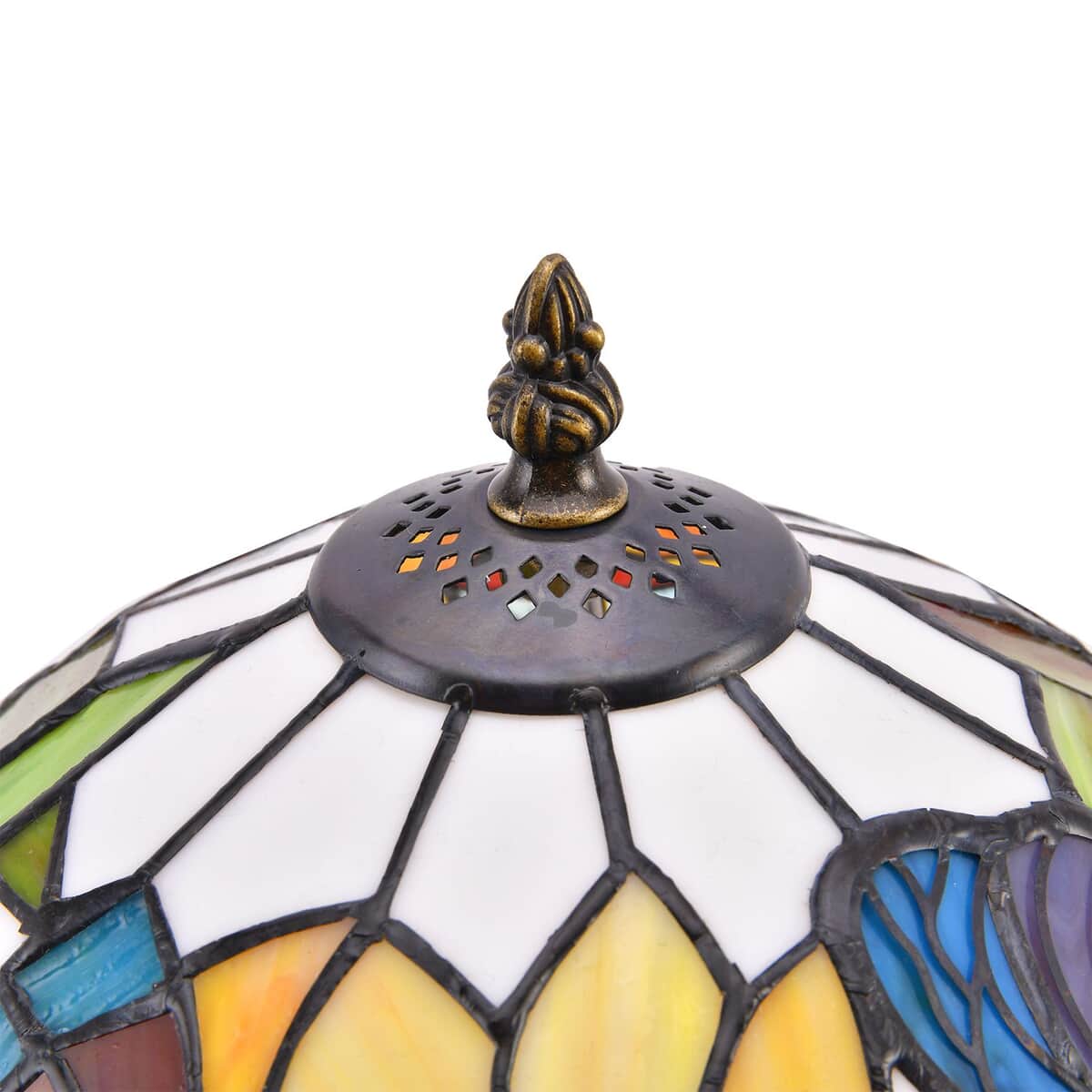 Butterfly Pattern 10 Inch Tiffany Style Table Lamp Electric (E26 Bulb Not Included) image number 5