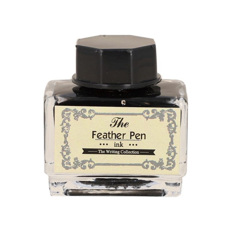 Antique Feather Pen Set (Peacock Feather Pen, Pen Holder, 5 Extra Nibs and 15ml Black Ink Bottle)